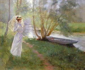 Séta a folyó mellett, 1890